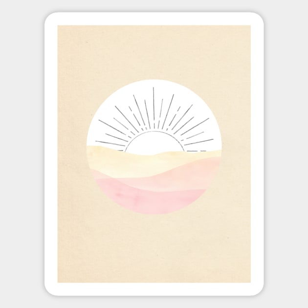 Abstract soft pastel sunset Sticker by WhalesWay